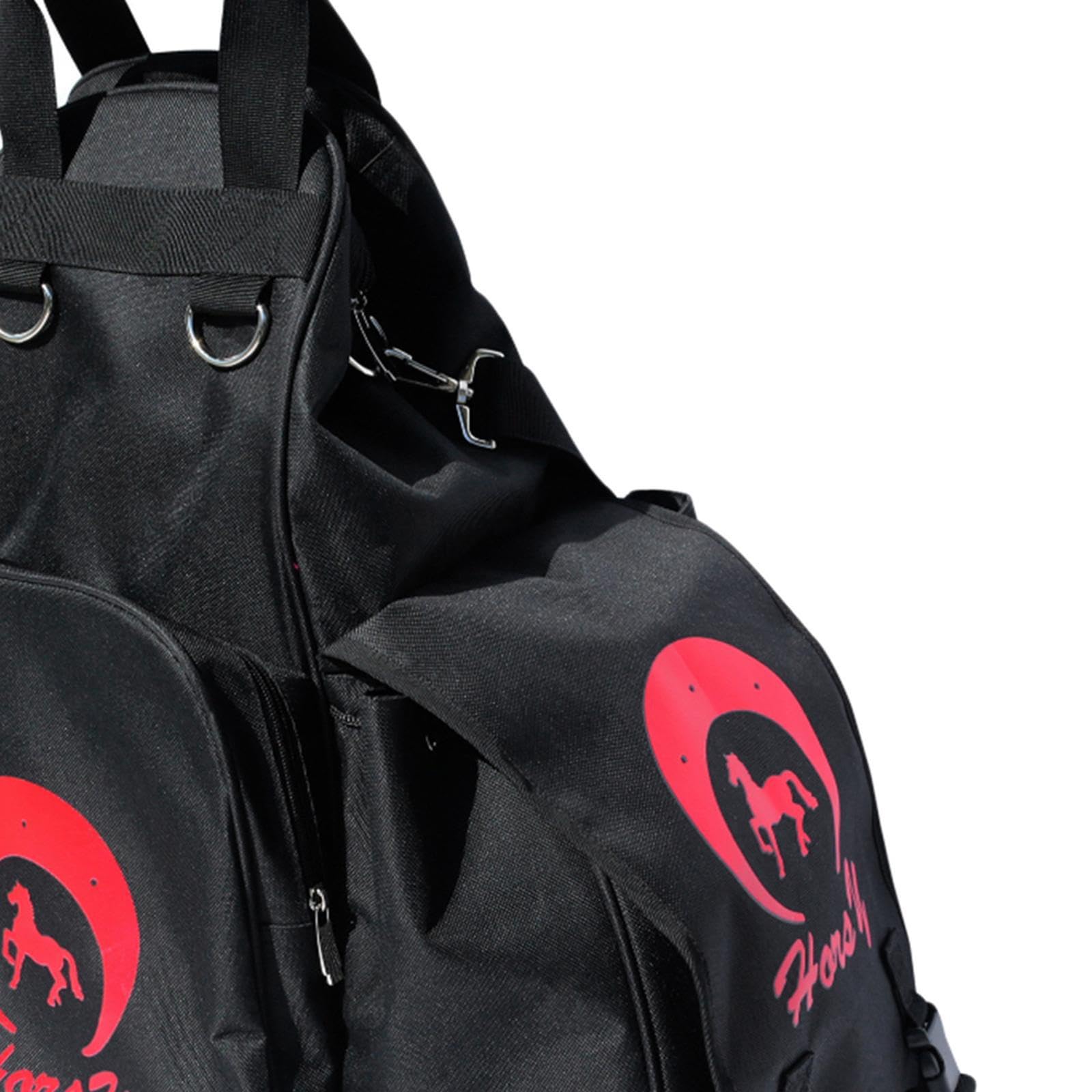Zaino da equitazione leggero e resistente, per escursioni a cavallo, borsa sportiva multifunzionale, per ciclismo, passeggiate con il cane, bicicletta, schienale