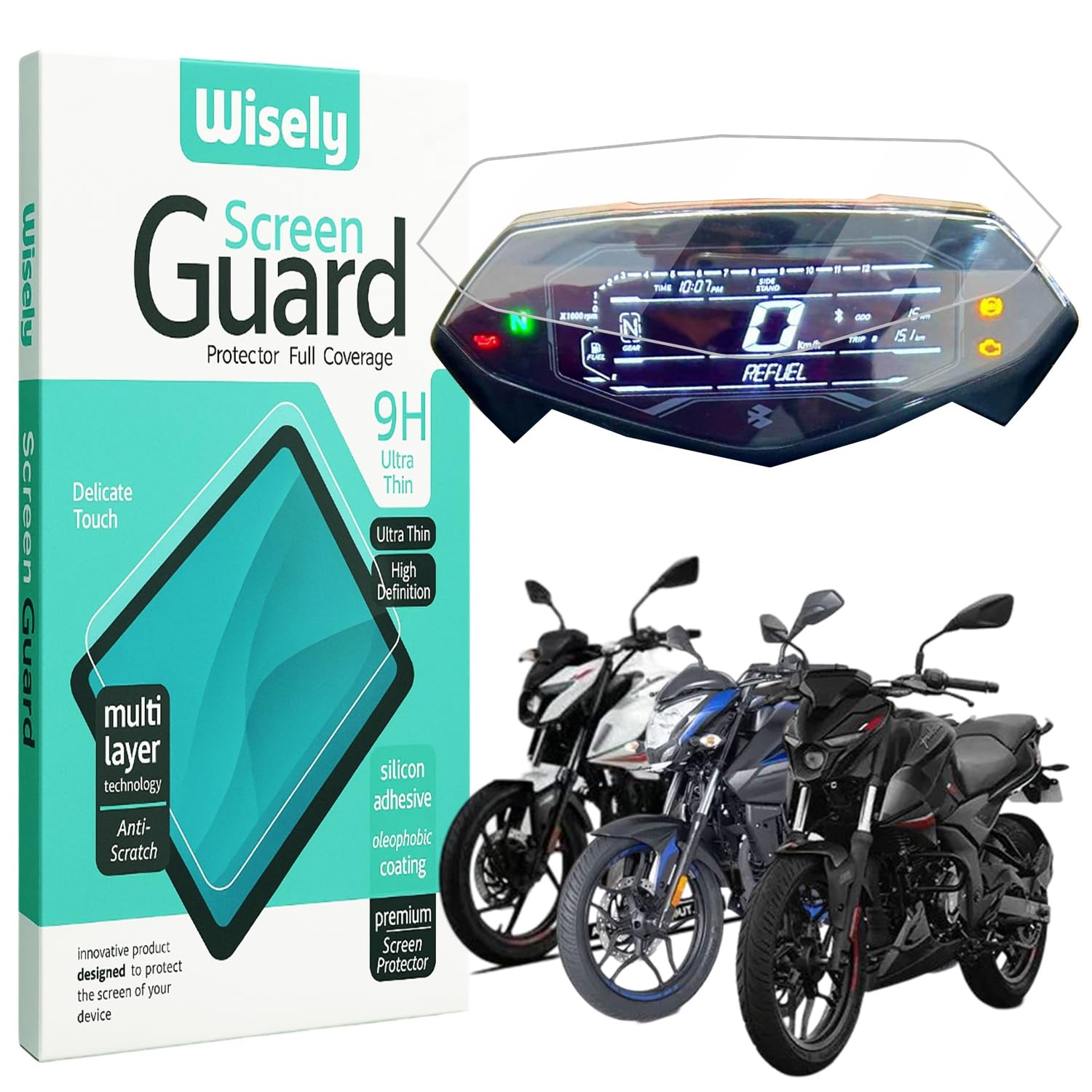 Wisely Premium Screen Guard for Bajaj Pulsar N150 N160 N250 Facelift 2024 Bike – TFT Display Digital Meter Protector – HD Clear, Full Cover – Easy Installation Kit – Motorcycle Accessories