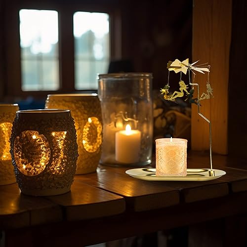 Miniatura 2 de Portavelas de latón cónico para Navidad, decoración del hogar, aniversario de boda, fiesta, regalos de inauguración de la casa, juego de 6