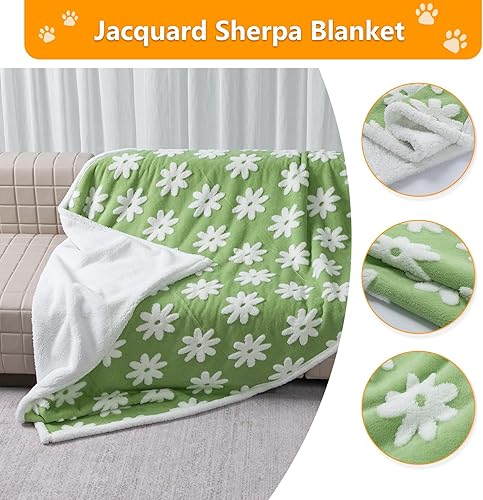 Miniatura 6 de Manta Impermeable para Mascotas, Fundas de Cama para Perros, Sofá, Elegantes Mantas Jacquard para Mascotas para Cachorros y Gatos, Lavables, Flor
