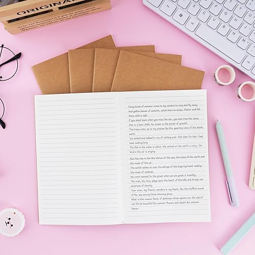 Miniatura 39 de EOOUT 80 cuadernos de papel kraft para niños, diarios en blanco a granel, libros de bocetos, cuaderno de composición de 60 páginas, 80 gsm, 8.3 x