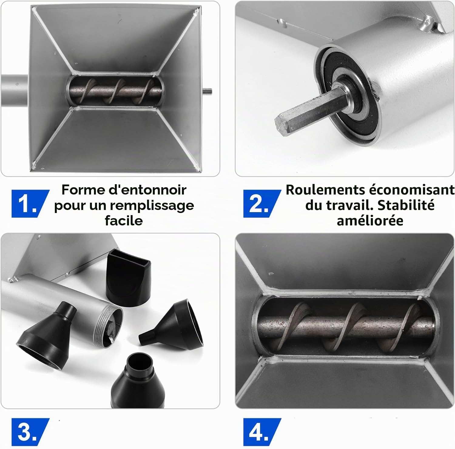 Pistolet à coulis électrique pour mortier, pulvérisateur à mortier électrique presse à mortier avec 8 buses différentes (tout en métal)