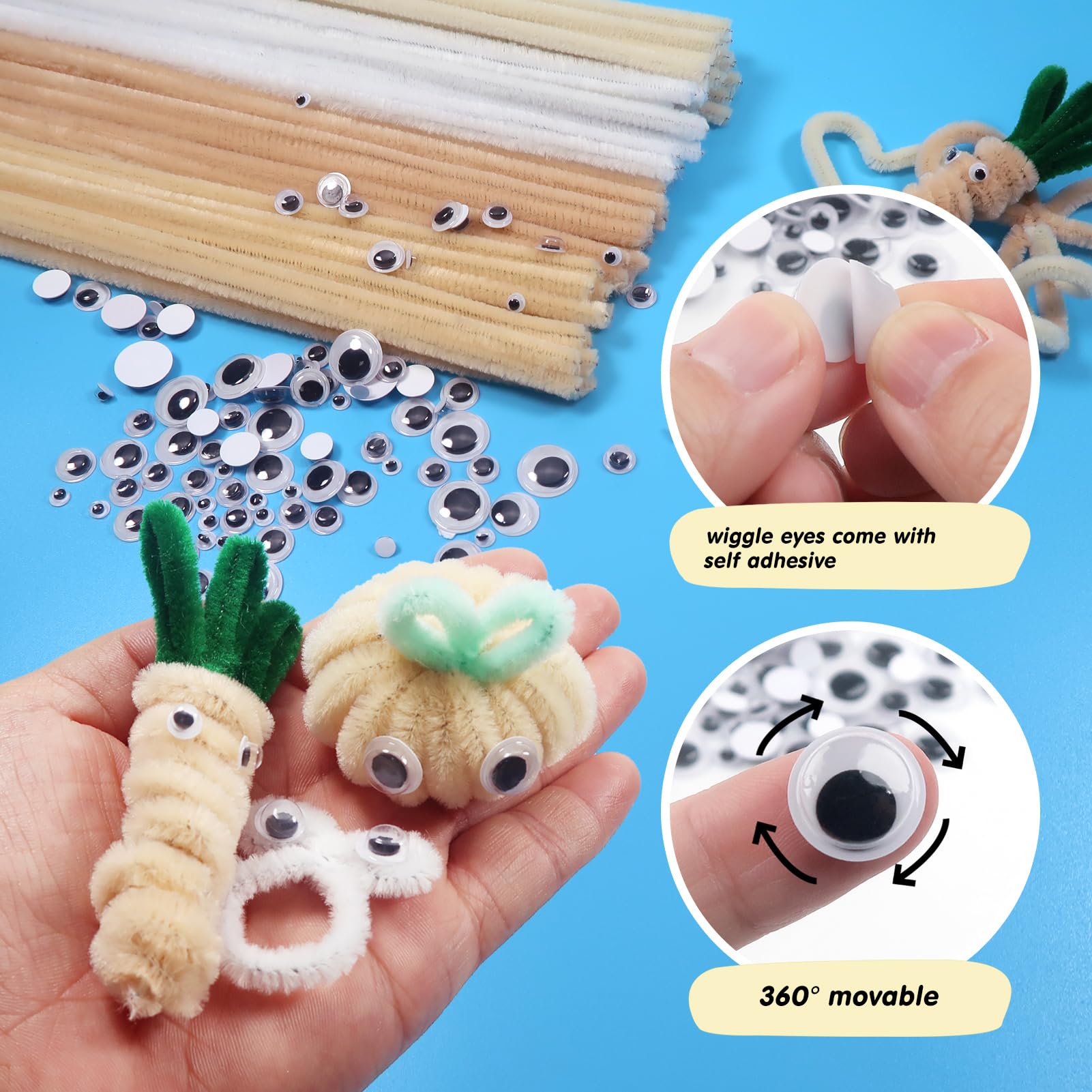 Fil De Chenille Toaob 100Pcs Tiges De Fils Chenille Colors Cure
