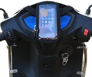 SKYCELL Premium Mobile Holder/Pouch-Bag for All Scooters Scooty Activa Jupiter Evs (Black) Price In India