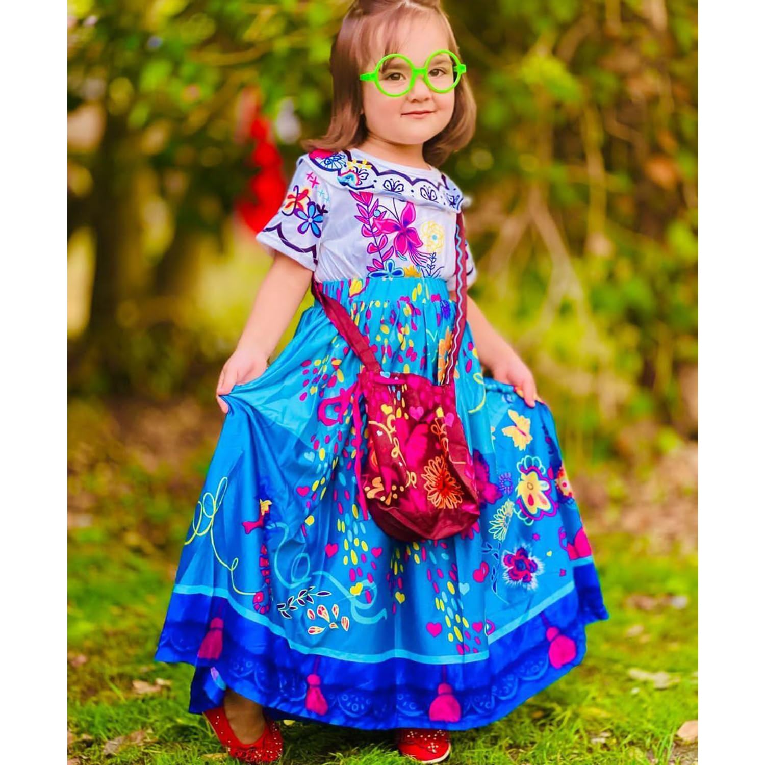 Foierp Mirabel Encanto Vestito per Ragazze Isabela Principessa Madrigal Cosplay Costume Halloween Carnevale Compleanno Party Travestimenti