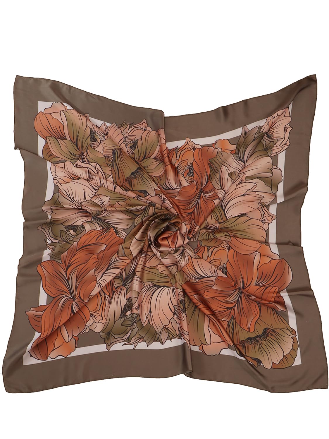 Women’s Silk Digital Printed Square Scarf 40x40 | Head Scarf, Neck Covering, Hijab Layer, Hair Wrap, Stole-image-46