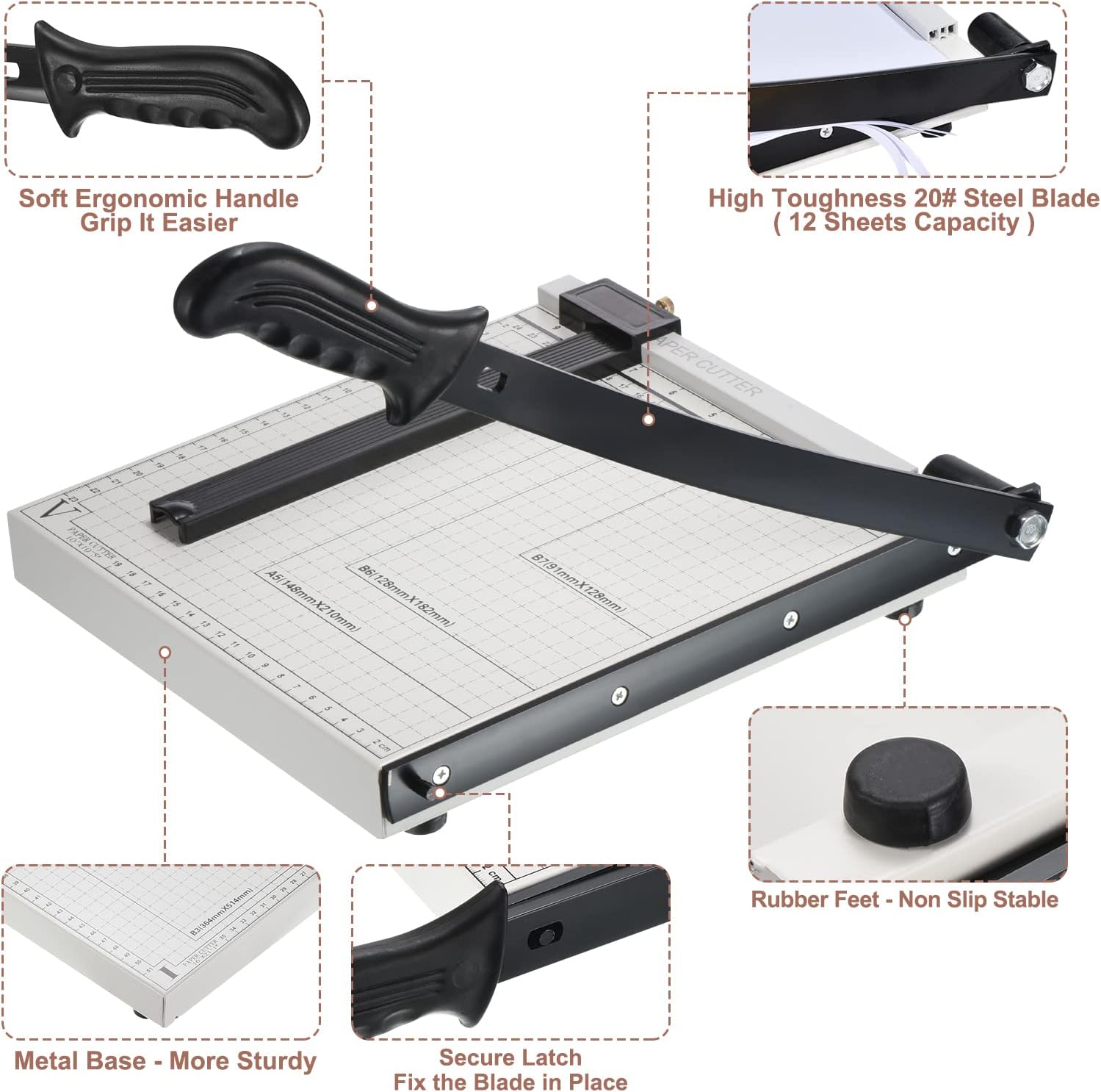 Buy PATIKIL Paper Cutter B5 Stack Paper Trimmer, 10 Cutting Length