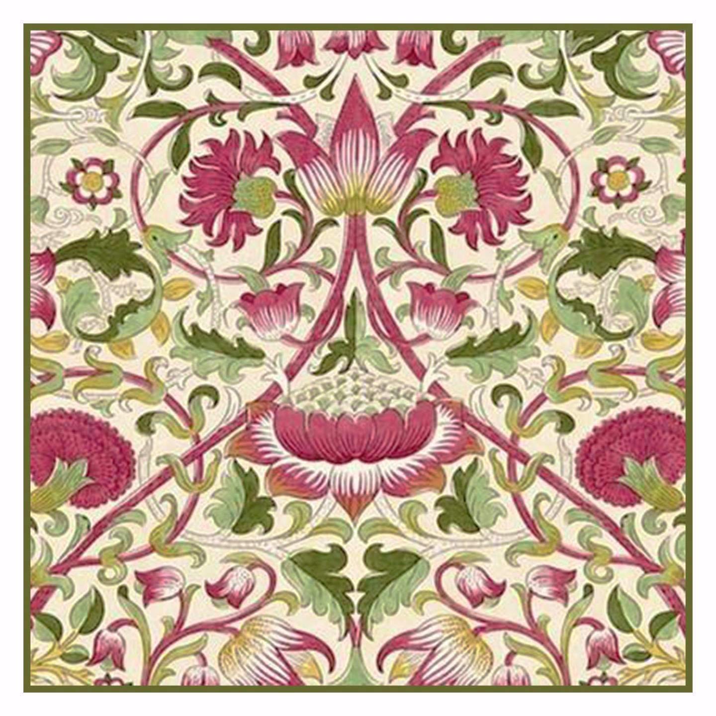 Orenco Originals Arts Crafts Loden Pink Green William Morris Design Counted Cross Stitch Pattern