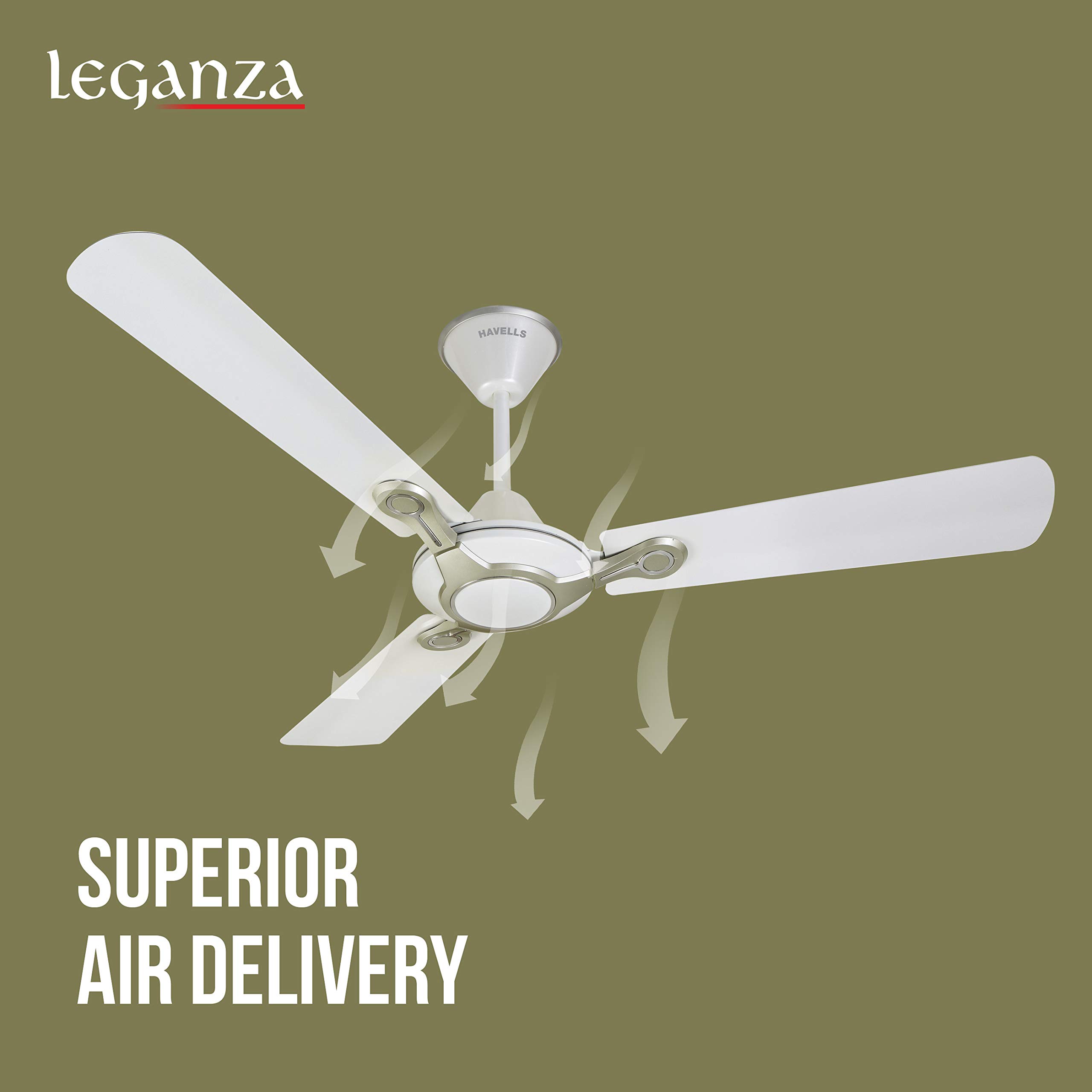Havells Leganza Ceiling Fan - 4 Blades, Pearl White -6