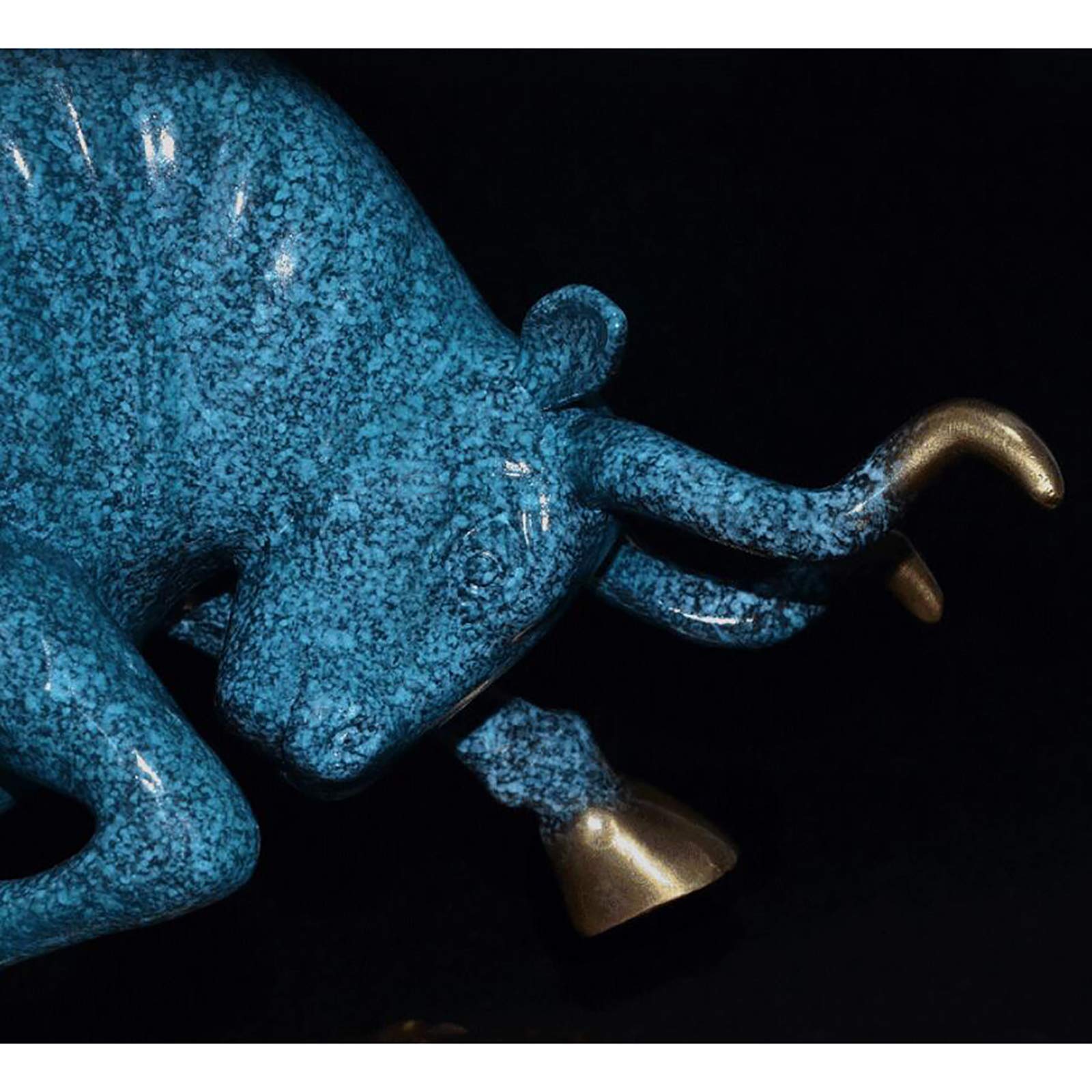 Feng Shui Suerte Animal Estatua Y Escultura Colección Regalo Toro Feroz Estatua Decoraciones Toro,Wall Street Toro Arte Decoración,Latón Muñeca Estatua-Bronce c 15.7 años