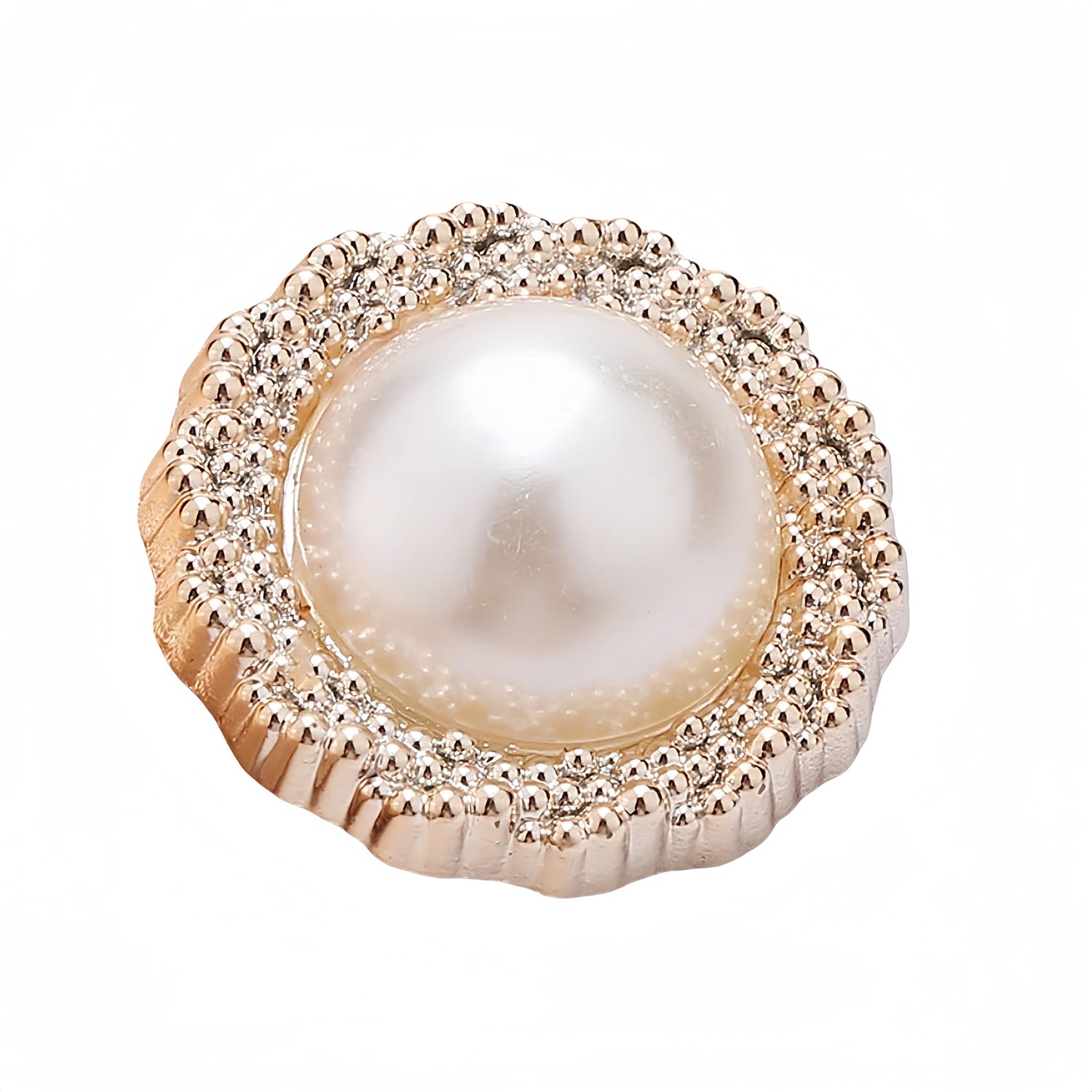 10 PCS Gold White Pearl Buttons Fastener - Versatile Sewing Accessories for DIY Garment, Clothing, Handmade Projects, and Scrapbooking