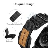 SUNFWR Paski do zegarka Apple Watch kompatybilne z Apple Watch 44 mm, 45 mm, 49 mm, z etui, wytrzymały nylonowy pasek na rzepy z etui ochronnym do iWatch serii 8, 7, 6, 5, 4 SE, dla mężczyzn, Czarny