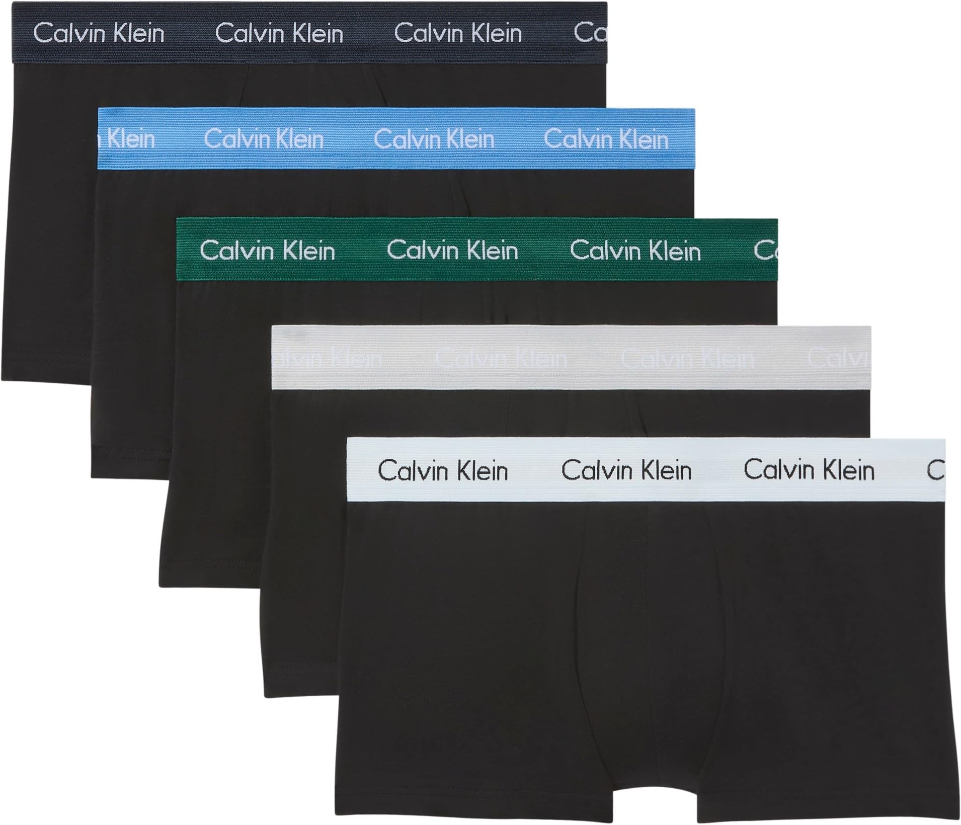 Calvin Klein Herren Low Rise Trunk 5er-Pack 000nb2734a Trunks, Blau (Bl W Kngsemrldgrn Wb/Bl W Plnair W), XXL
