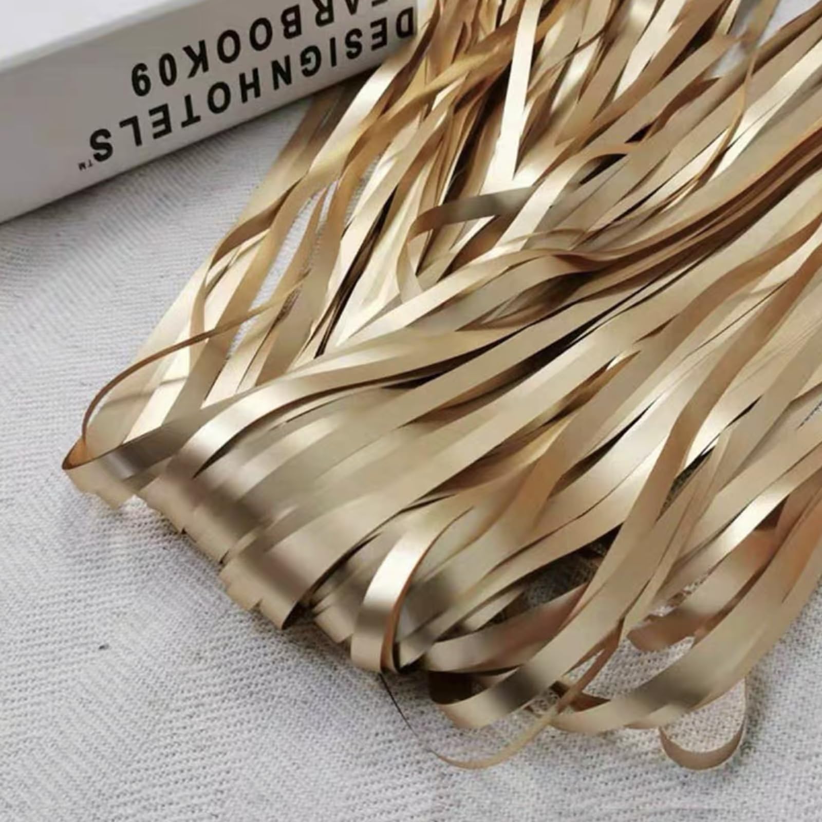 Lot de 2 rideaux à franges pailletées pour décorations de Noël, fête, mariage et anniversaire Champagne doré 1 x 2 m