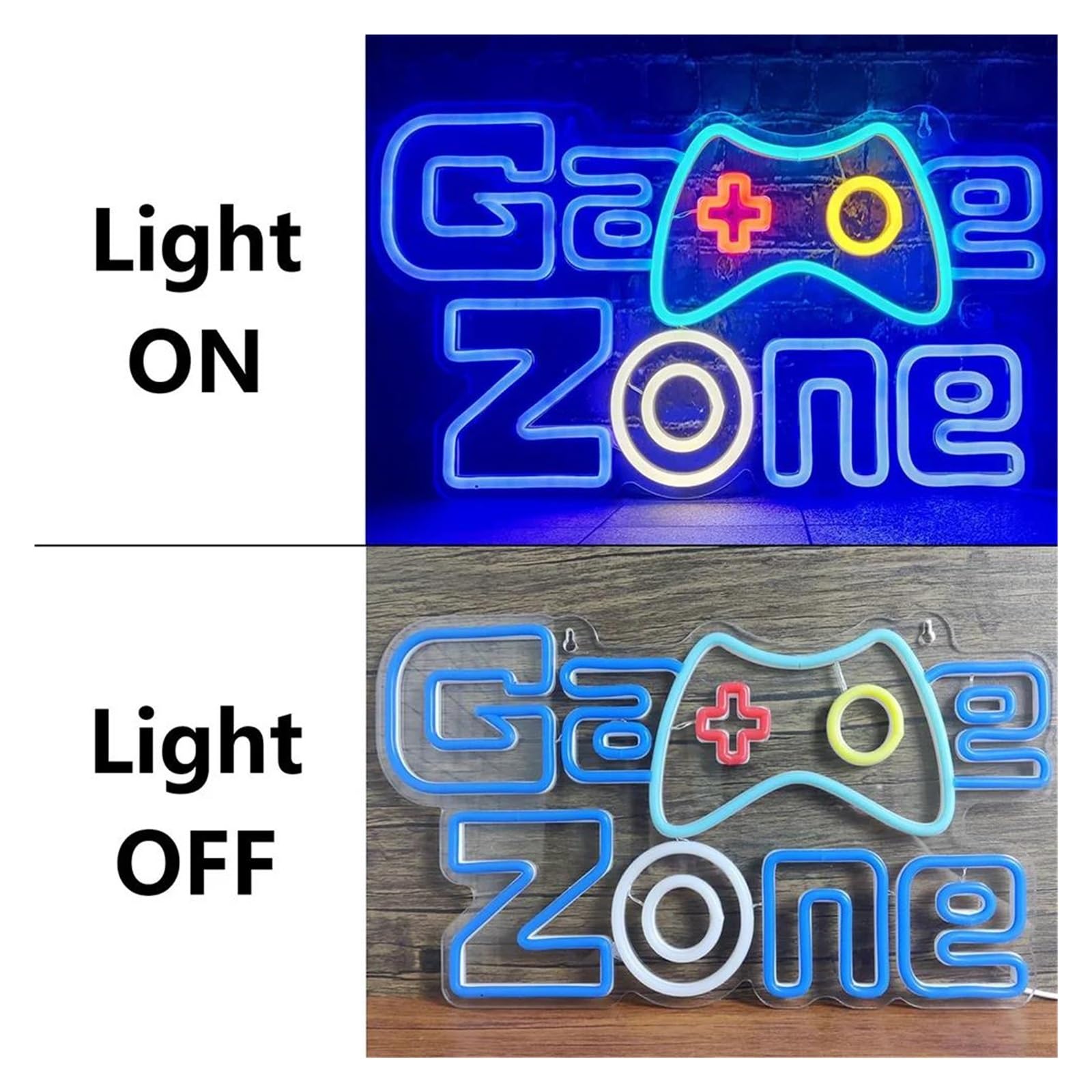 LED néon signe Panneau Néon Game Zone Gaming LED Light Pour Chambre À Coucher Anniversaire Gamer Mari Garçon Enfants Enfant Adolescent 21.6cmx37cm