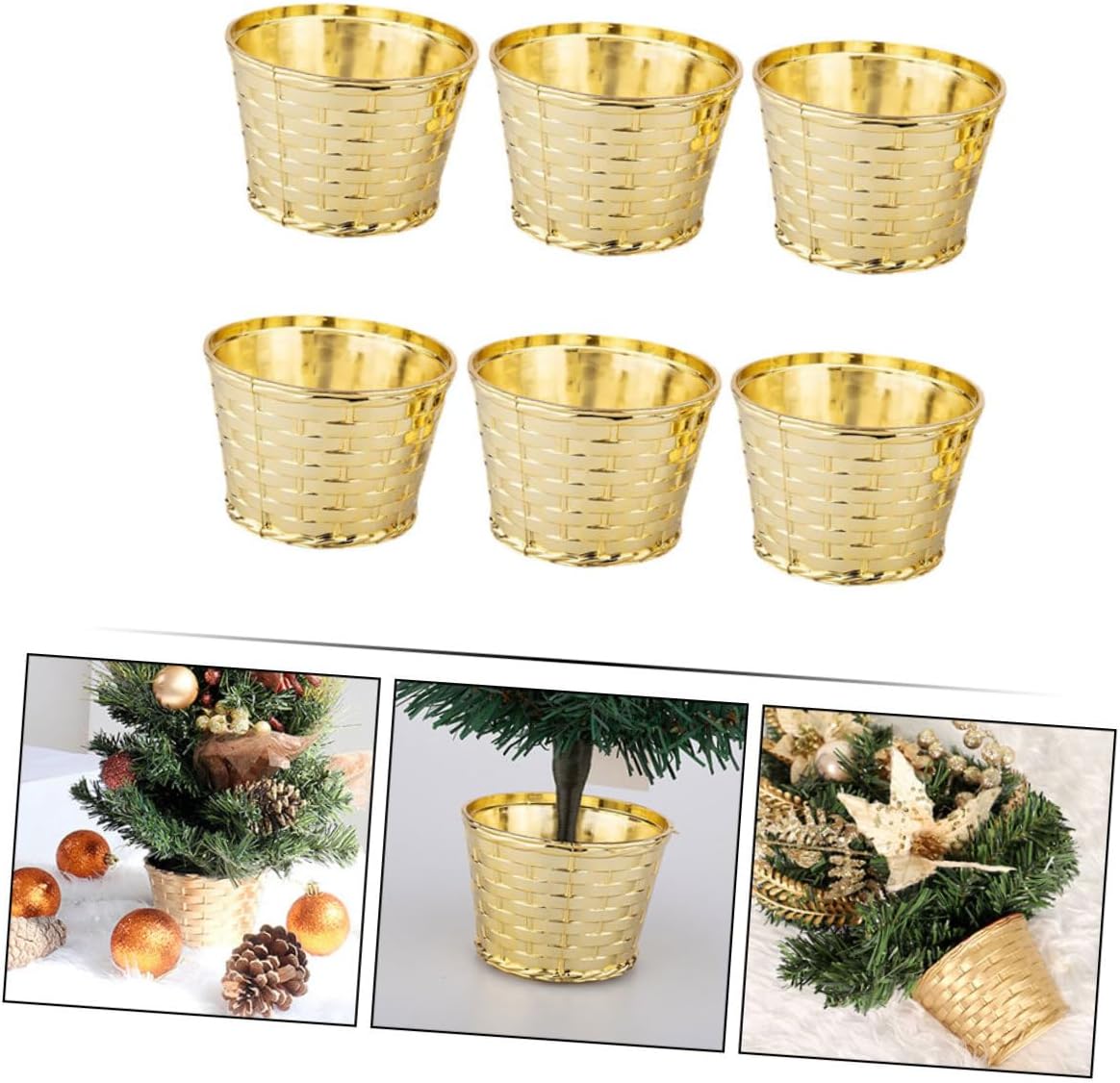 PRETYZOOM 6pcs Tabletop Christmas Tree Base Tree Stand for Easy Installation and Decoration for Holiday Displays Suitable for Artificial Xmas
