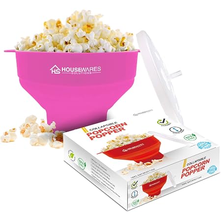 Microwave Silicone Popcorn Popper Maker Collapsible Bowl Hot Air Dishwasher Safe