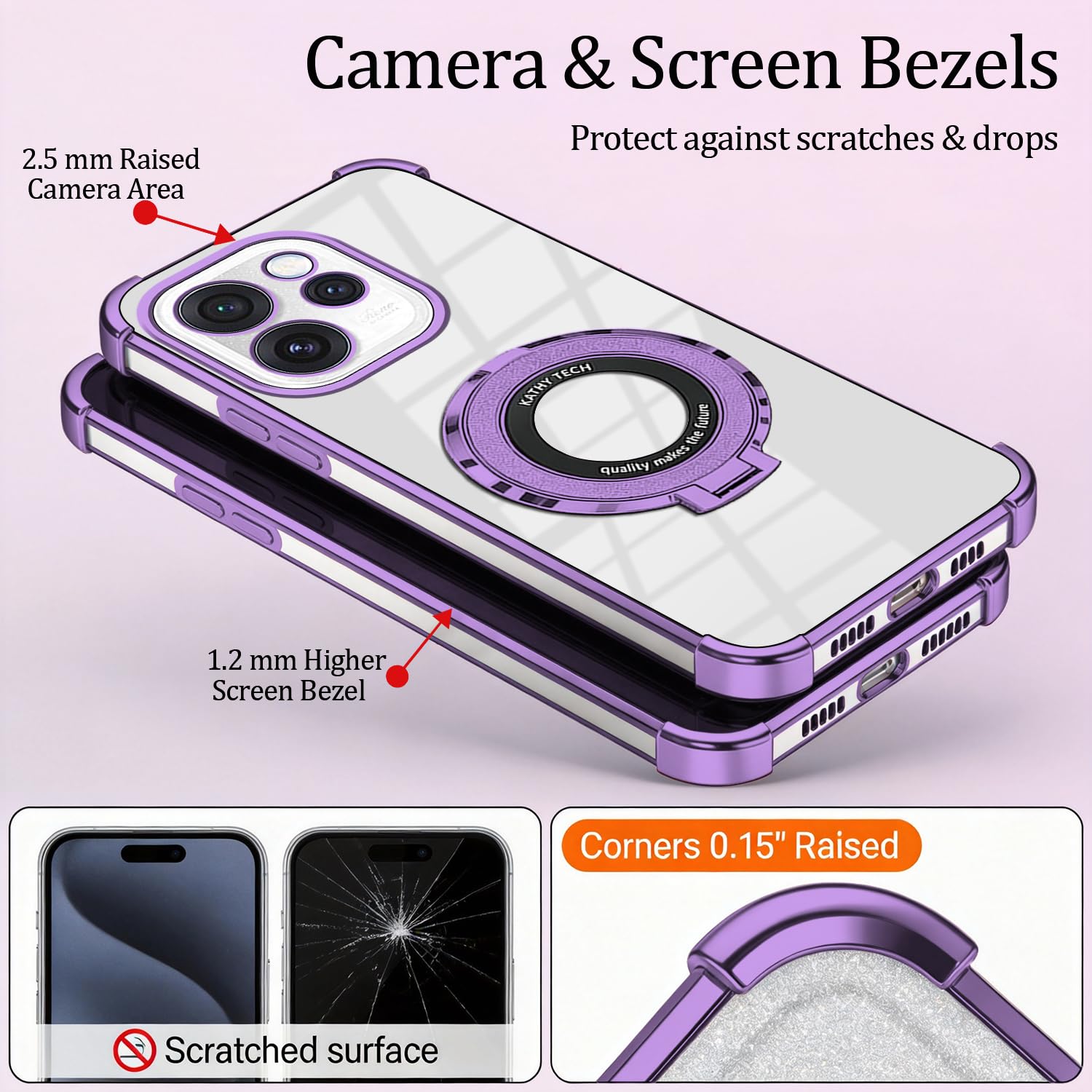 ISOI-Cover Custodia In TPU Trasparente Per OPPO Reno 15 F 5G / 15F 5G / 15 FS 5G, Con Airbag Antiurto Agli Angoli, Ultrasottile E Morbida