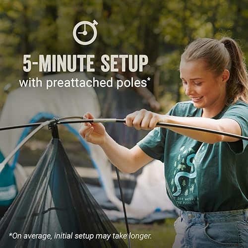 Miniatura 3 de Coleman Skydome Camping Tent with Screened Porch & 5-Minute Setup, Weatherproof 468 Person Tent with Rainfly & Carry Bag, Made of PFAS-Free Materials