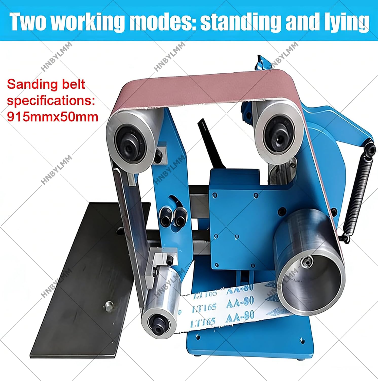 Polisher Belt Sander Grinder Grinding Polishing Machine Knife Sharpener, Vertical & Horizontal, Speed Adjustable, Forward/Reverse Rotation, Small Bench Grinder Kit 1100W