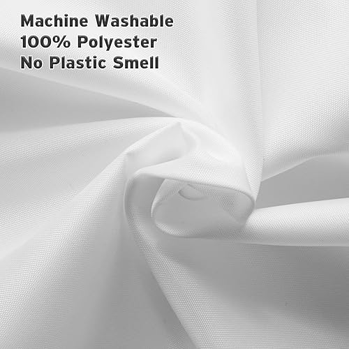 Miniatura 3 de Forro de cortina de ducha de tela impermeable con imanes, lavable, suave y ligero, forro blanco - 70 x 72 pulgadas