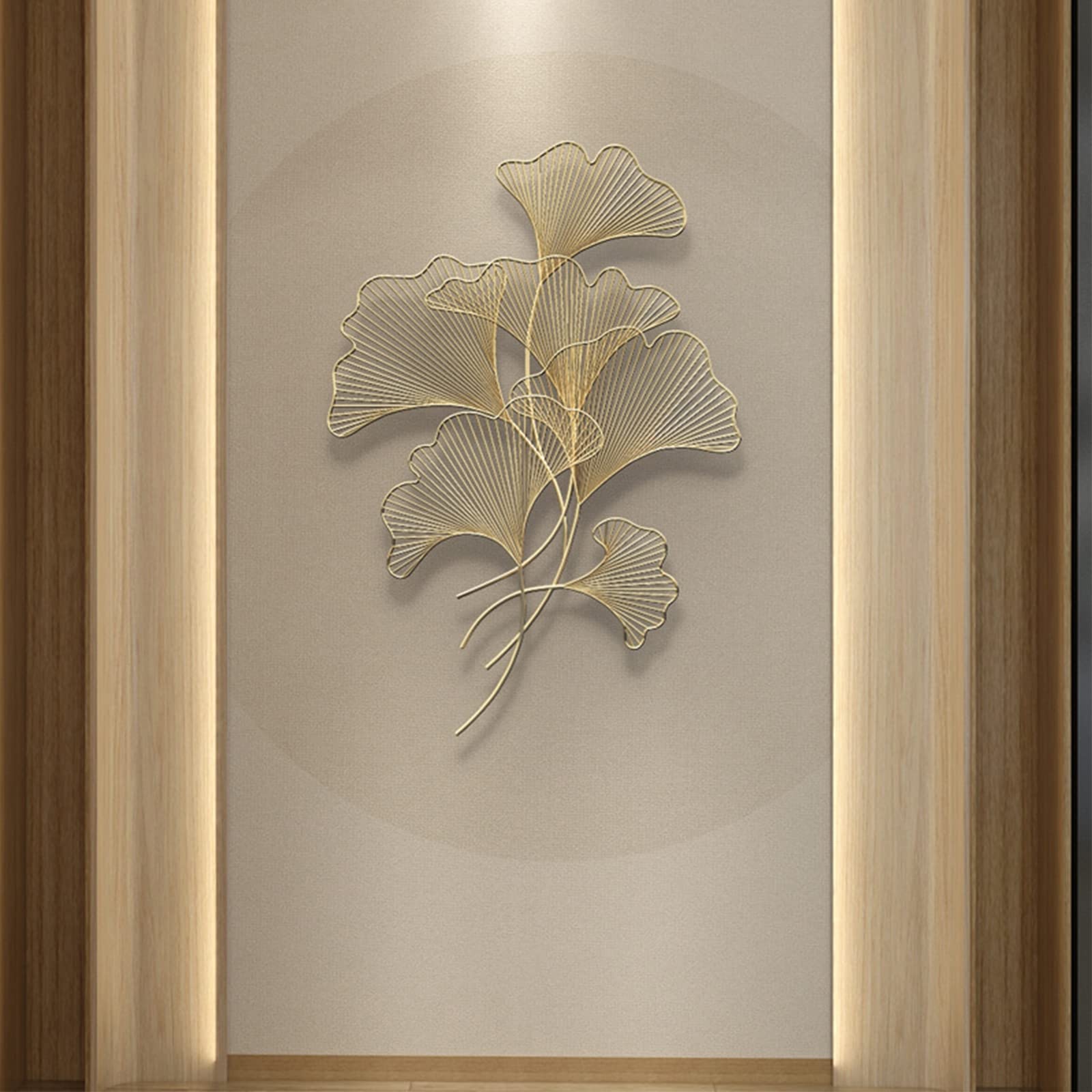 Starfisher Metal Wall Art,3DWall Sculpture,Ginkgo Leaf Metal Wall Art, for Living Room Bedroom,10070cm