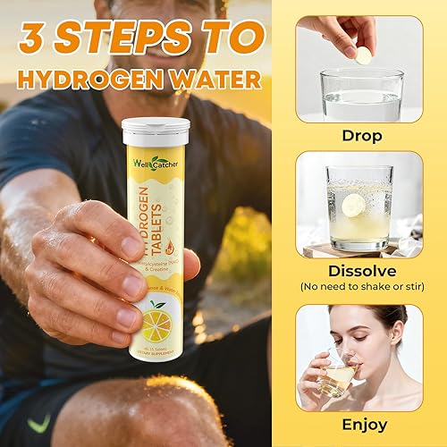 Miniatura 4 de Tabletas de hidrógeno para agua potable Tabletas de hidrógeno molecular H2vida 12.4PPM con magnesio NAC Creatina Apoya antioxidantes Recuperación de