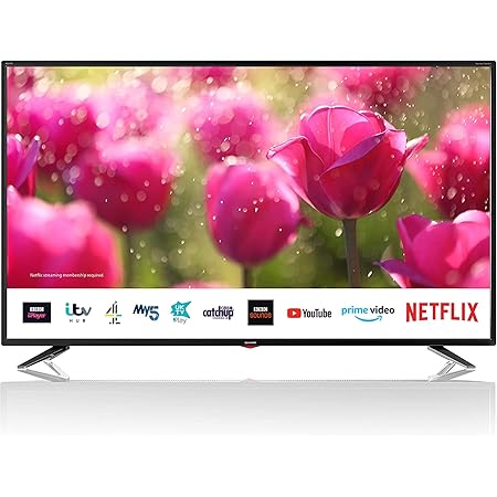 Sharp 4T-C50BJ3KF2FB (50BJ3K) 50 Inch 4K UHD HDR Smart TV with Freeview Play, 3 x HDMI, 2 x USB 2.0, USB Record, 50 Inch, Black