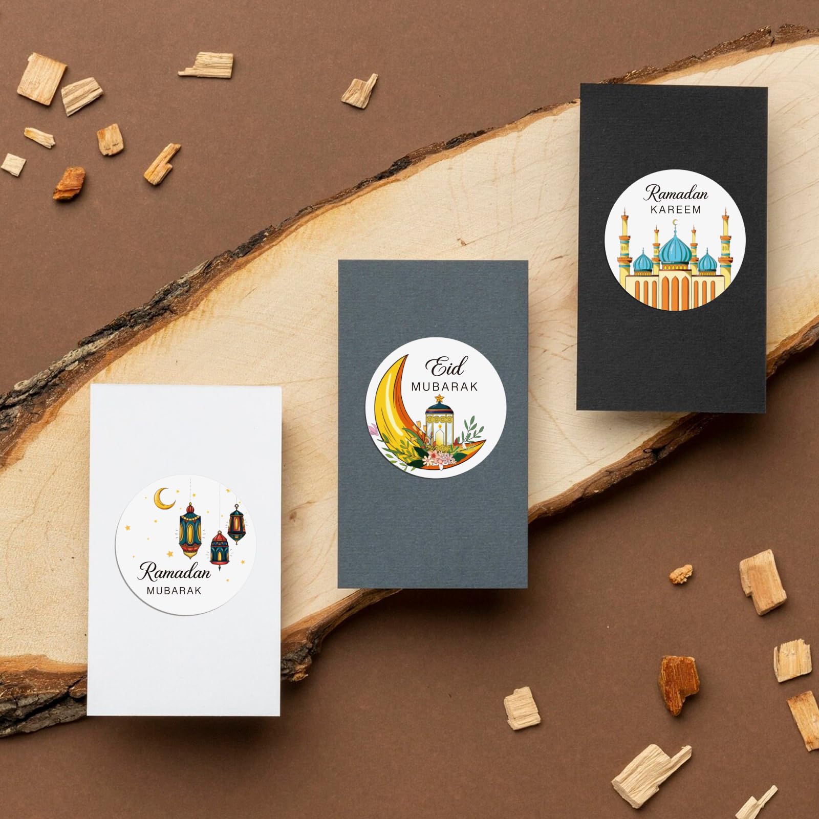 Pegatinas De Ramadán Azul Rosa Con Flor Y Hojas Para Decoración PNG