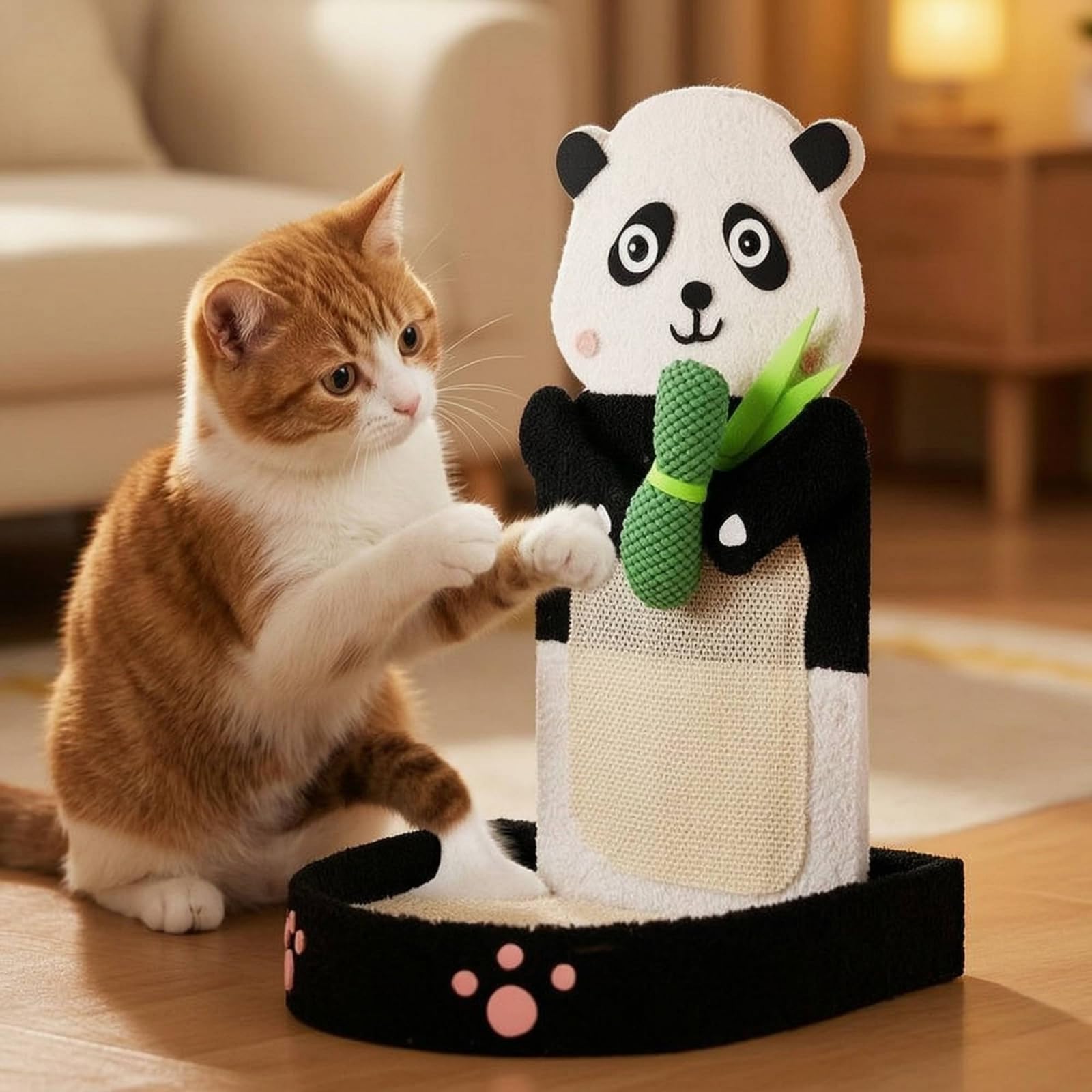 Tiragraffi per Gatti Tiragraffi Colonna Palestra Lettino Cuccia con Palo Rivestito in Sisal E Base Imbottita con Zona Riposo Integrata E Gioco Sospeso