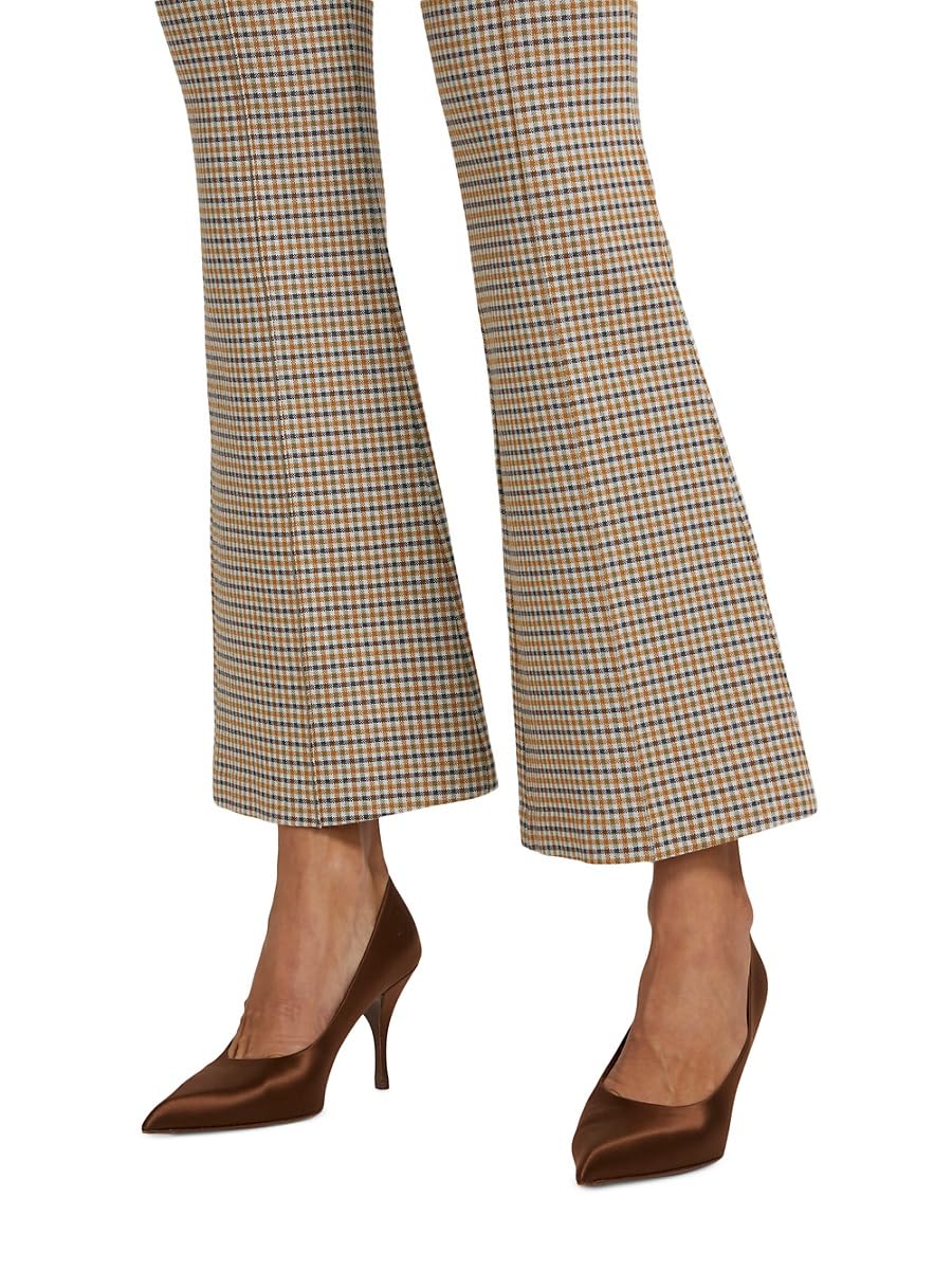 Rosetta Getty, Check Pull-On Cropped Flare Pants