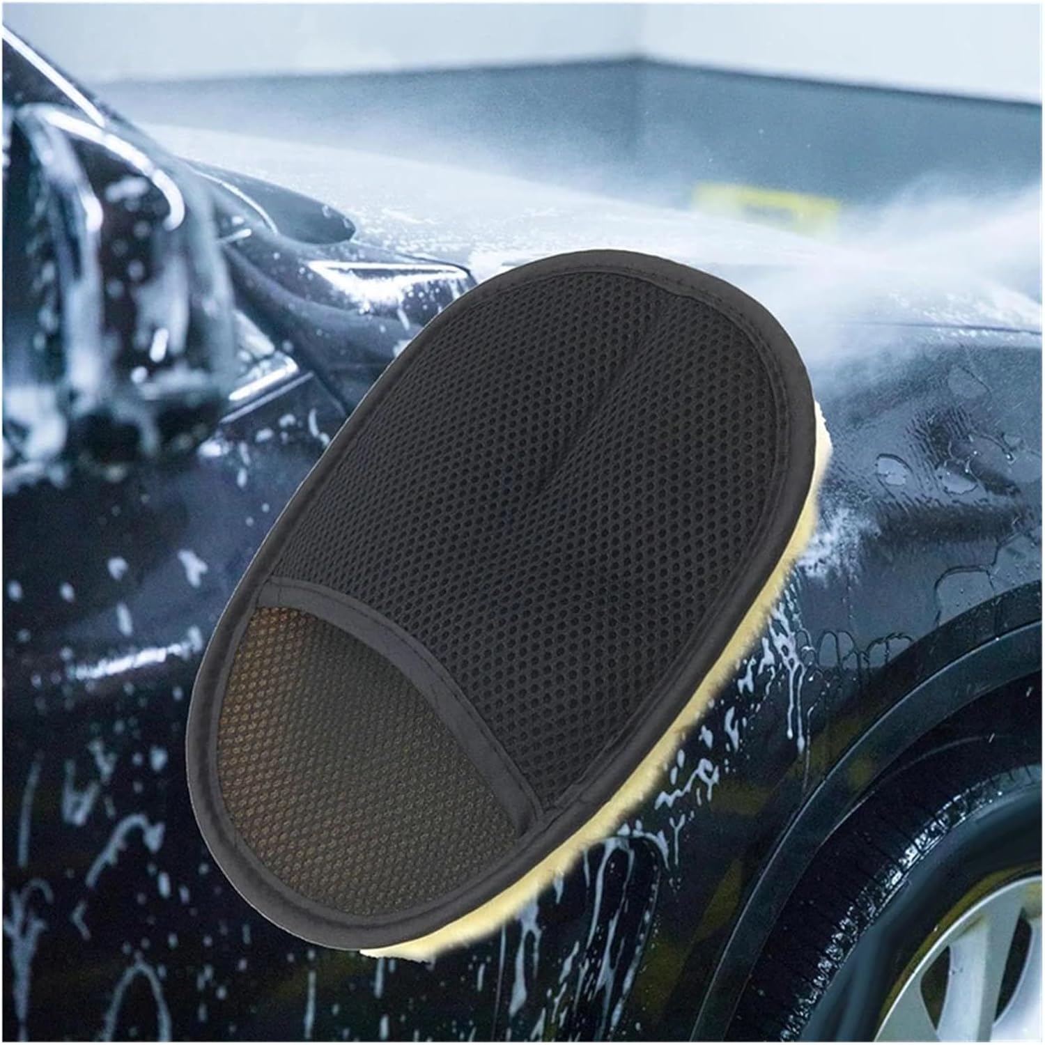 1/10Pcs Car Cleaning Sponge Glove Car Polishing Washing Mitt Gloves Microfibre Wash for Automotive Kitchen Homes Cleaner Wool(10pcs)