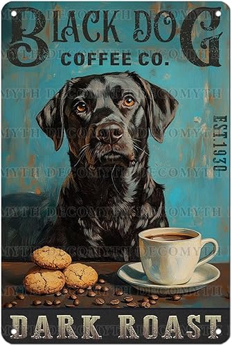 Miniatura 7 de Cartel de hojalata vintage de Greyhound Dog Love At First Sip Retro Coffee Póster de metal divertido para amantes de los perros, arte de pared