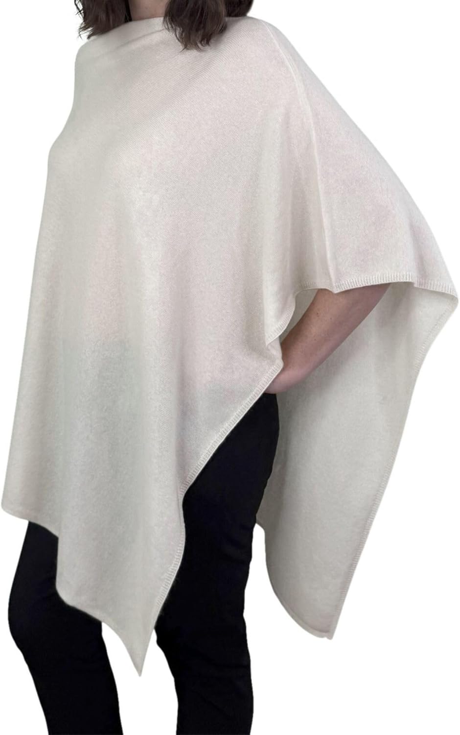 Jet&Bo BABY 100% Cashmere Baby Nursing Shawl Poncho in Cream – One Size – Soft, Hypoallergenic, Breathable - Gift Box and Card Included image 2 of 5 B0DY52258T