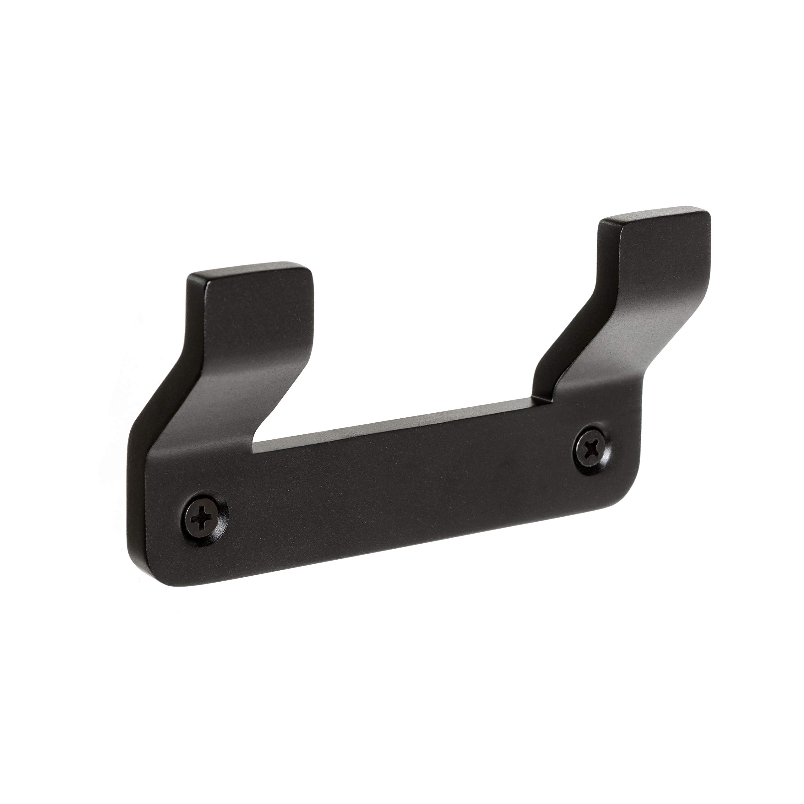 TATAY double hanger from the Onyx Collection, in black matt anodised aluminium. Double fixing system, screws and Glue & Fix system, without drilling.