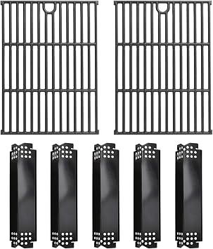 SafBbcue Grill Replacement Parts for Expert Grill 5 Burner 720-0968 Parts, Cooking Grates and Heat Plates for Expert Nexgrill 720-0968C Replacement Parts 5 Burner, Grid & Heat Shield for Expert Grill