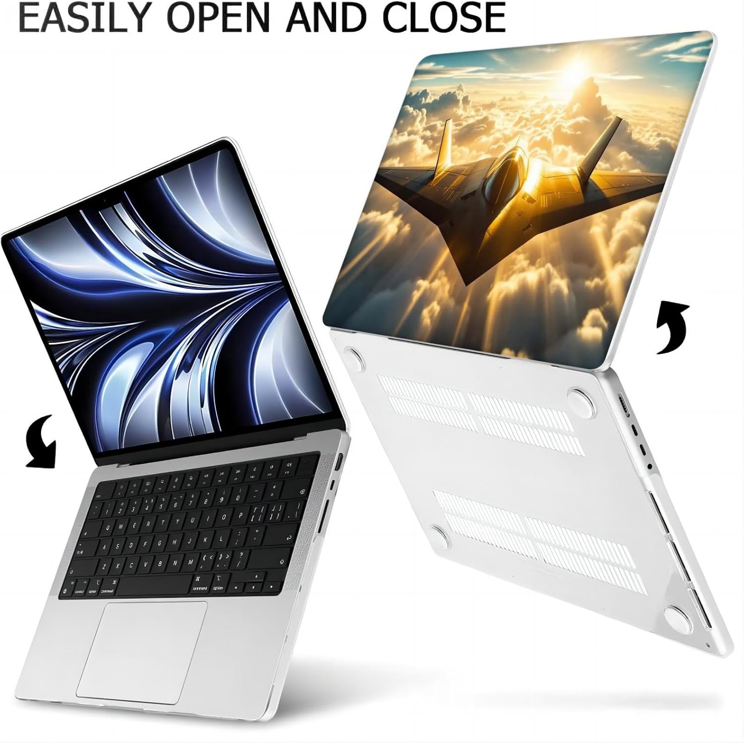 Compatible with MacBook Neo 13-inch, Hard Shell Case with Keyboard Cover and Screen Protector (A3404 A18 Pro chip, 2026 Release) - Fighter Jet MC22813
