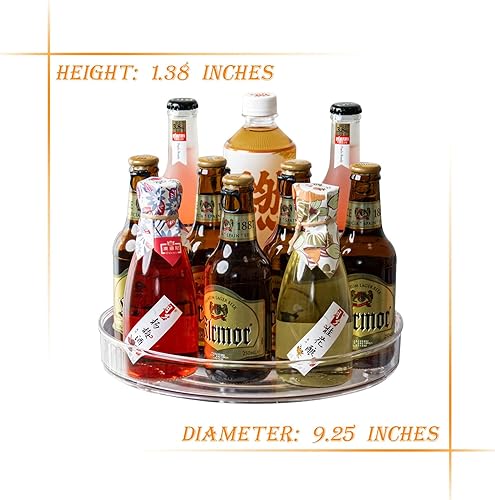 Miniatura 5 de Lazy Susan - Organizador giratorio para mesa, organizador de especias para gabinete de 9.25 pulgadas, paquete de 2 contenedores organizadores