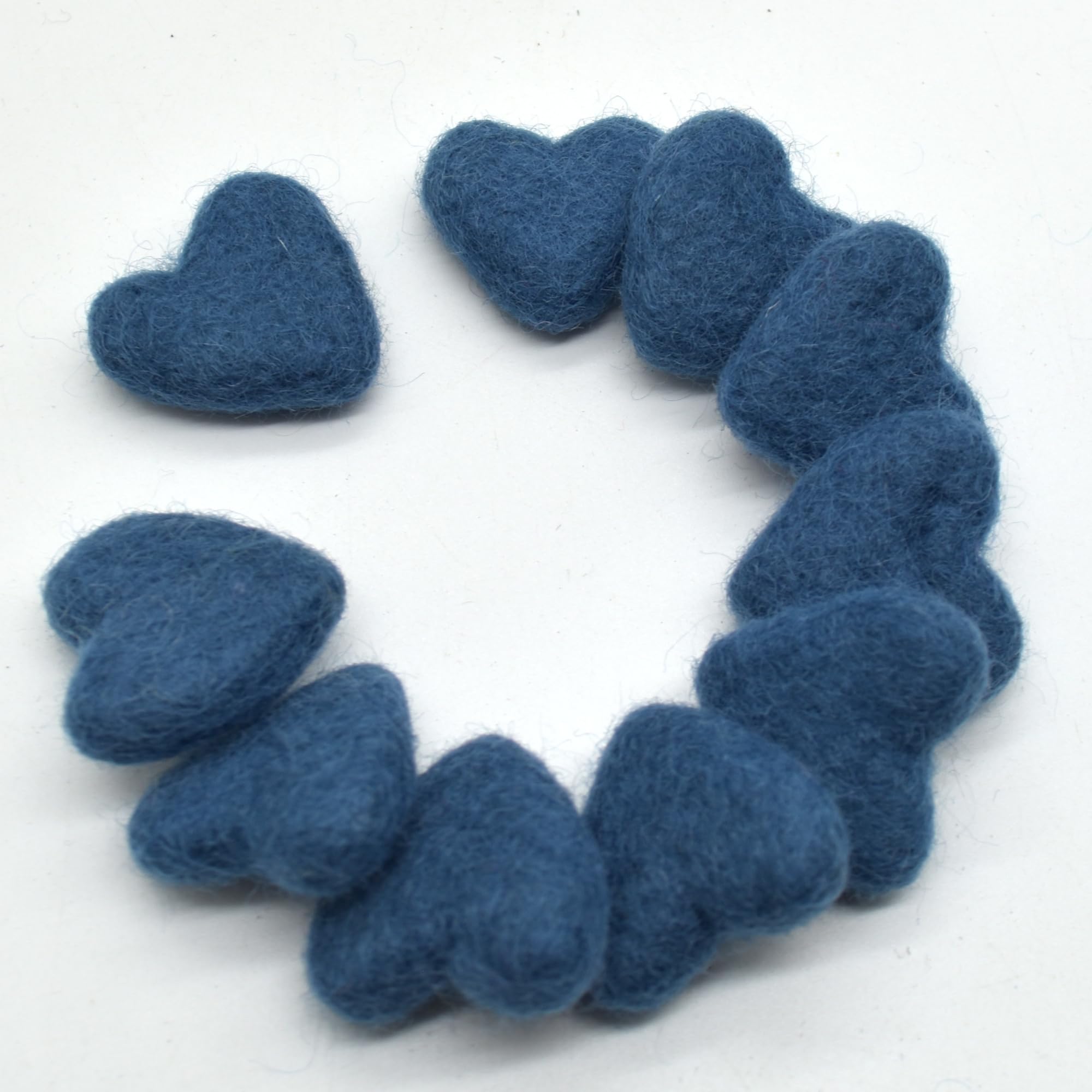 Oriental Direct Cerulean Blue 100% Wool Felt Hearts - 3Cm - 10 Felt Hearts