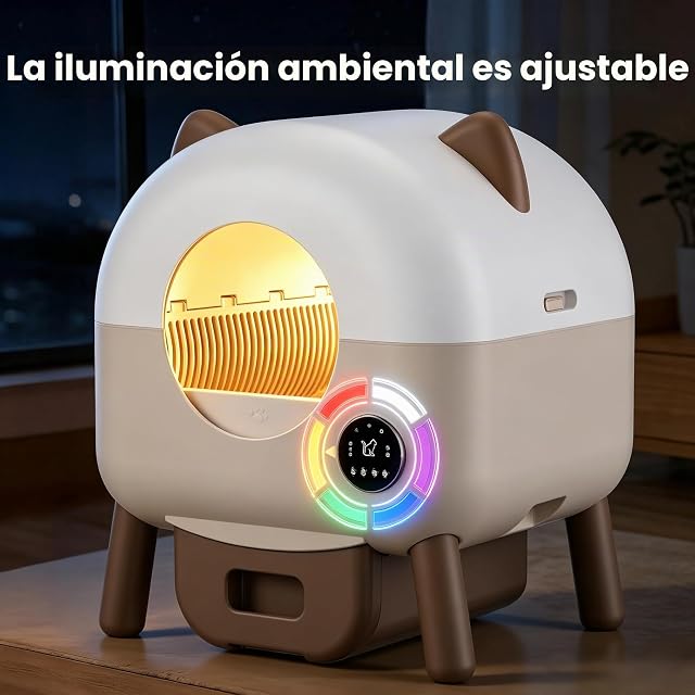 Foto 4 de 7 de Arenero Gatos Autolimpiable 89L, Caja Arena Gato Automatica con App Control y Sensores de Seguridad, Antifugas