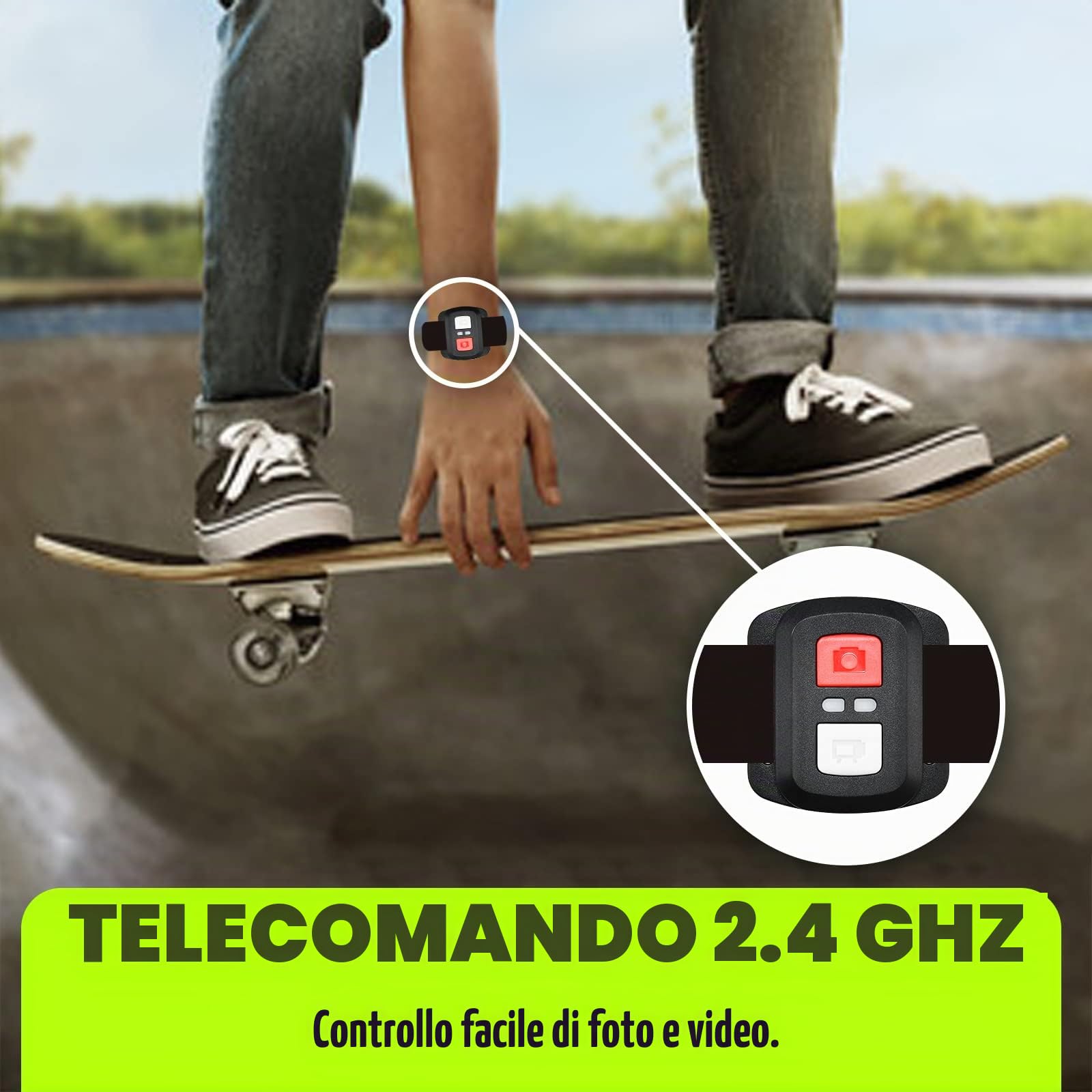 Action Cam, 20MP Action cam 4K con touch screen,angolo di visione regolabile, impermeabile fino a 40m sotto l'acqua.