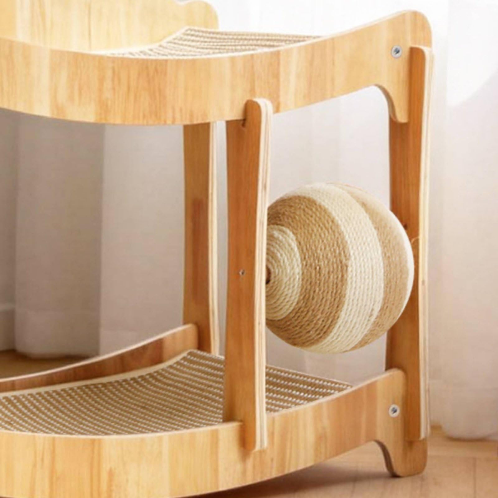 Tiragraffi con Palline Stabile Tiragraffi a 2 Piani Spazio Grande, S, Double Bed-sisal A