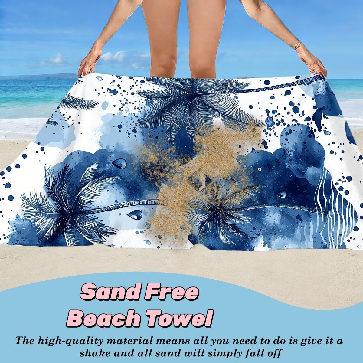 Toalla Playa 80x160 cm, Toalla Gimnasio Microfibra Secado Rapido, Juego de 2 Antiarena Toallas de Playa, Ligera Compacta Toallas Microfibra Grande para Viaje, Regalo Hombre Regalo Mujer (Árbol) -3975