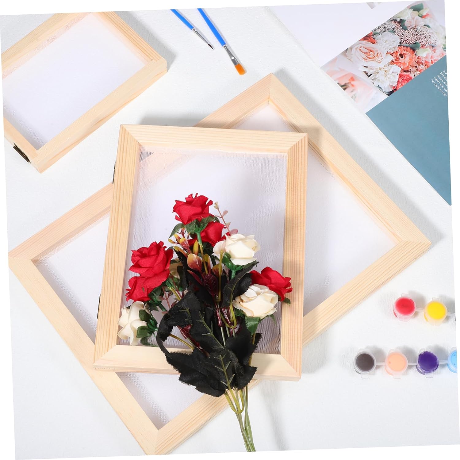 DOITOOL Wooden Paper Making Frame Kit Fine Mesh Screen for Crafting Paper Absorbent