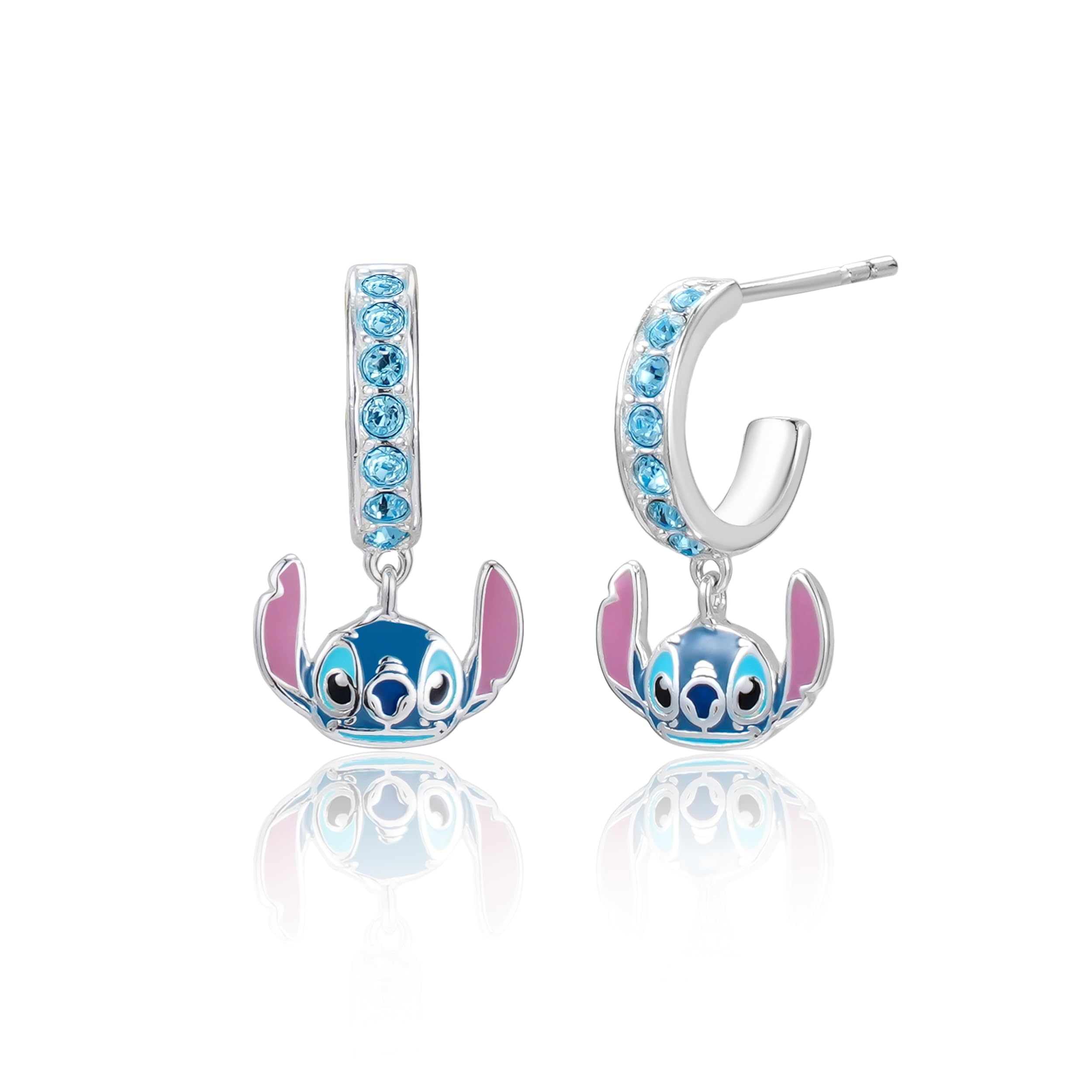 Orecchini a cerchio Disney Stitch in Argento per Bambine, misura unica, Gioielli Disney