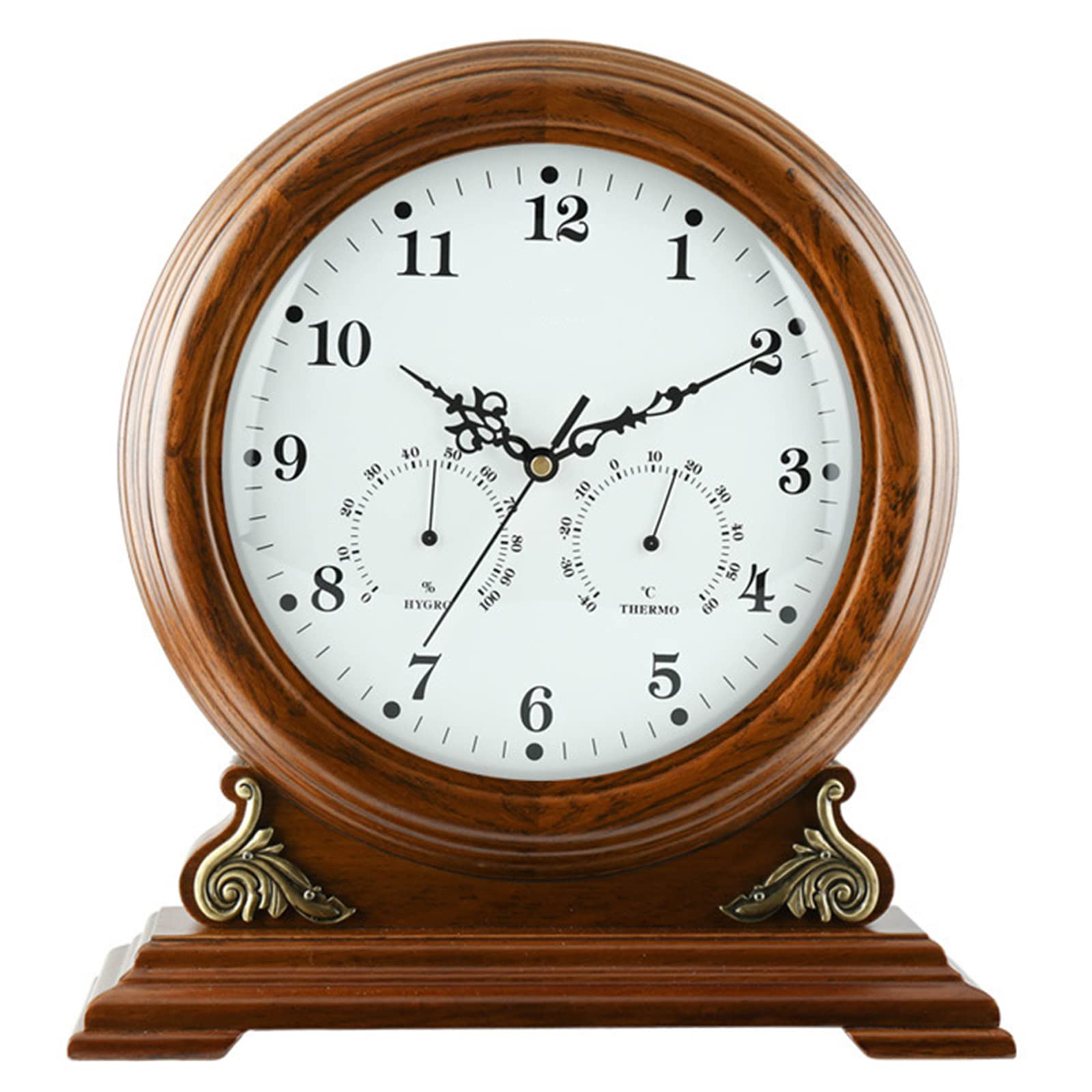 Reloj de repisa o de chimenea de madera para estante de salon