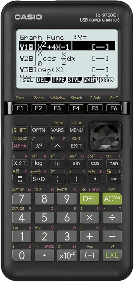 Calculadora gráfica padrão Casio fx-9750GIII, preto
