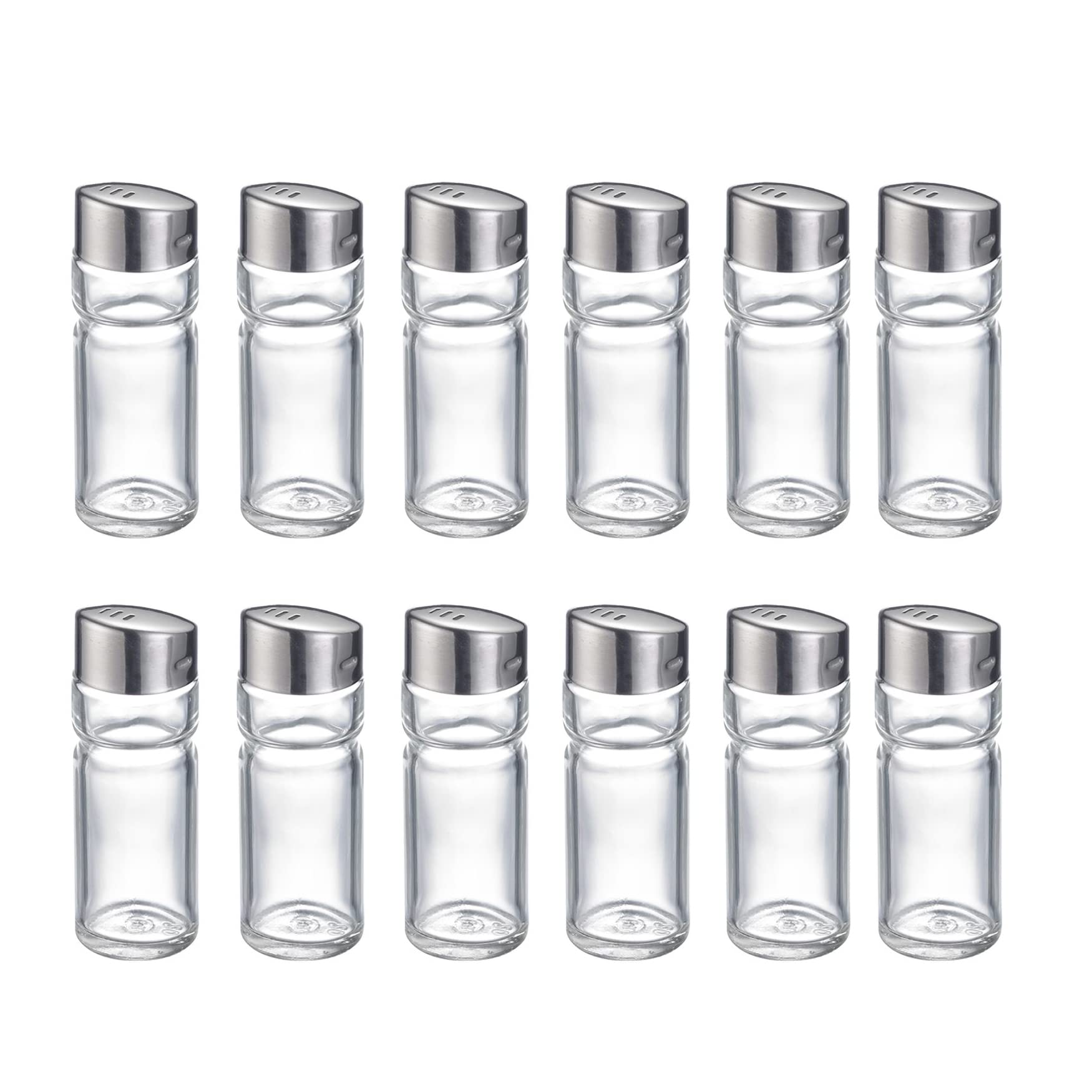 Westmark Universal Shaker, 12 pieces, Volume: 40 ml each, Glass/Stainless Steel, Wien, Silver/Transparent, 650722E2