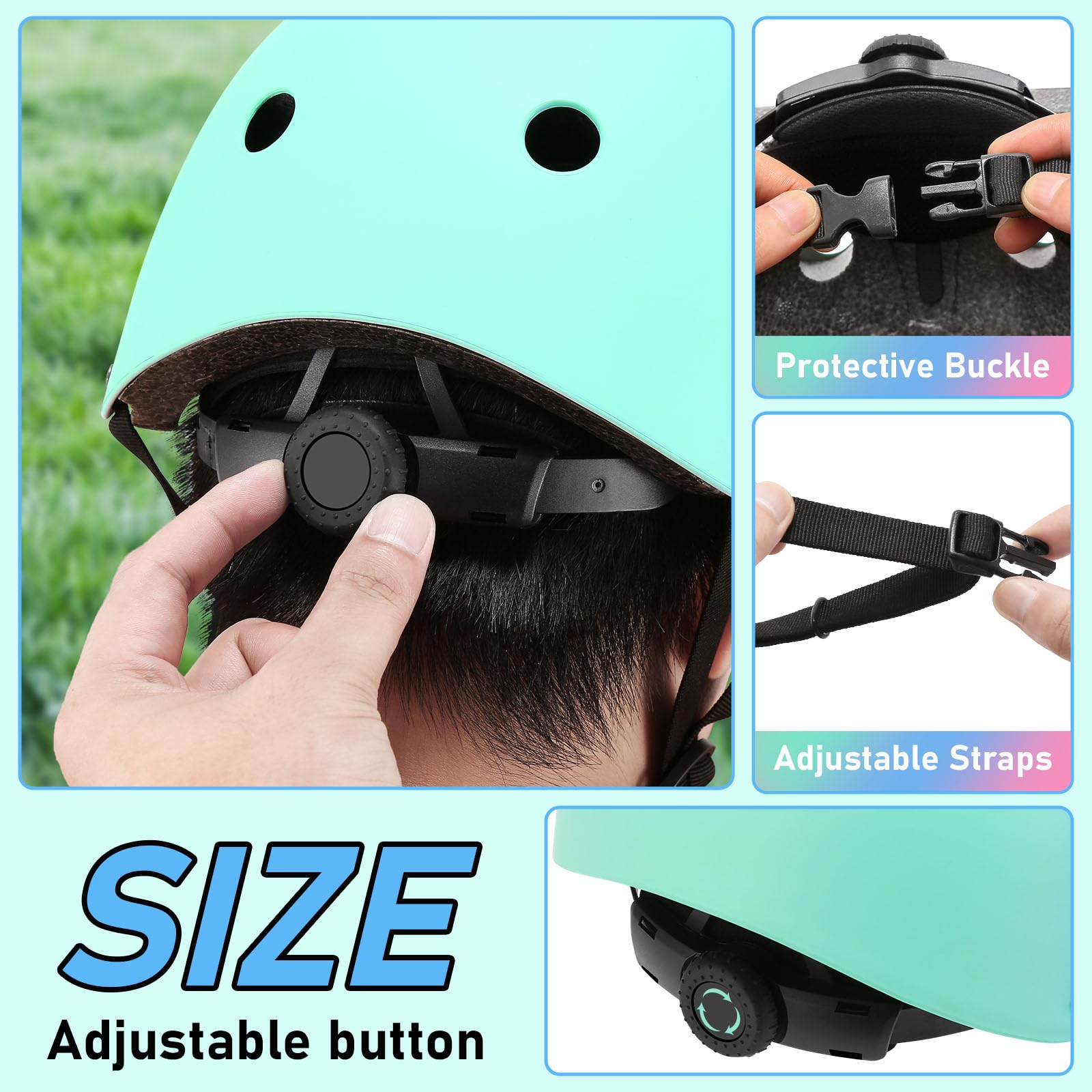 Casco da bici per bambini, casco da bicicletta regolabile per le ragazze Ragazzi Bambino età 3-5-8-14 anni, multi-sport per il ciclismo Skateboard Scooter Pattinaggio