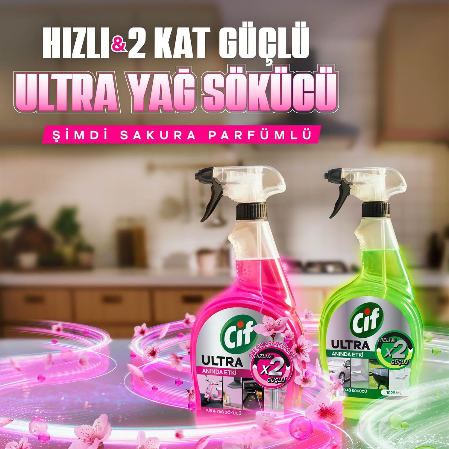 Cif Ultra Sprey Sakura Parfümlü 750 ml
